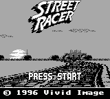 Street Racer title screen for GameBoy